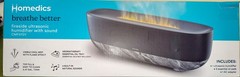 Homedics Fireside Ultrasonic Humidifier w/sound, OPEN box, breathe better