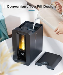 6L Humidifiers for Bedroom, Cool Mist Top Fill Humidifier with Aroma Diffuser, H
