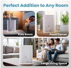 Everlasting Comfort 6L Humidifier for Bedroom, Quiet 60HR Runtime No-Filter