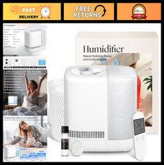 Evaporative Humidifier for Bedroom, No Mist, Dishwasher Safe, Smart Remote, 2.5L