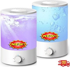 Paquete de 2 humidificadores ultrasónicos de vapor frío de 3.5 L – Llenado super