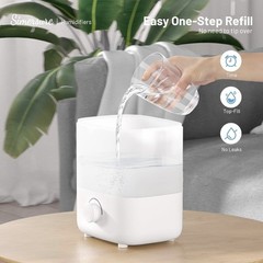 SimerSure Top Fill Humidifier, 2L Water Tank for Bedroom, 28H Long Lasting…
