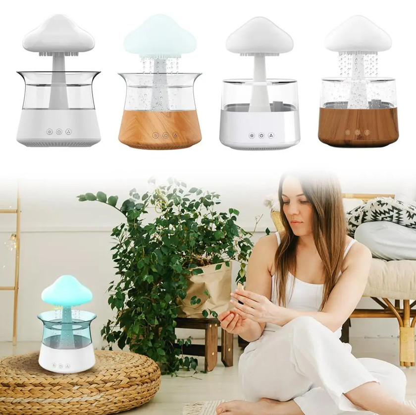 Rain cloud night light humidifier