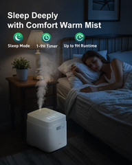 Stainless Steel Humidifier, Warm Mist Humidifier 3.3L/0.87Gal, Steam Humidifier