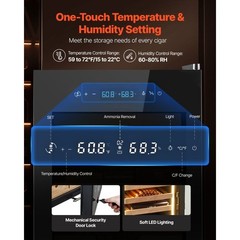 70L 400 Count Electric Cigar Humidor Cabinet with Compressor Cooling, Humidity &