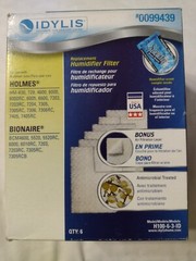 IDYLIS BestAir Wick Replacement Humidifier Filter #0099439 New 6 PACK
