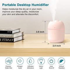 Mini USB Humidifier Portable Cool Mist 220ml Desk Bedroom Travel AirMoistMini™