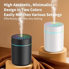 180ML USB Mini Humidifier Home Air Purifier Diffuser Cool Mist Black 1PC 80g