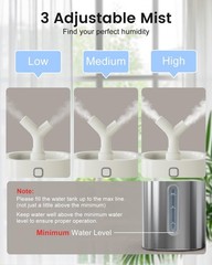 Stainless Steel Humidifier, Easy Clean Dishwasher Safe, 4L/1Gal Cool Mist Hum…