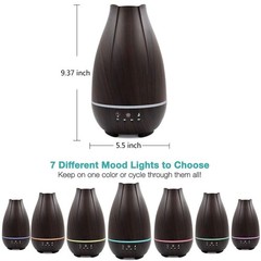 HealthSmart 500ml Cool Mist Humidifier Essential Oil Diffuser Brown