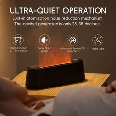 YALEDI Essential Oil Diffuser, Fireplace Flame 10.7 x 3.03 x 3.11 in, Black