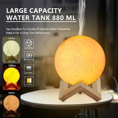 3D Moon Lamp USB 880mL Air Humidifier Aroma Mist Diffuser Purifier Night Light