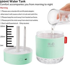 Green Portable Mini Humidifier, 500ml Small Cool Mist USB Desktop Humidifier …