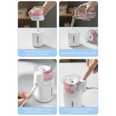 Mini Air Humidifier 180ML Cool Mist Humidifier with 7 Colors Night Light Portabl