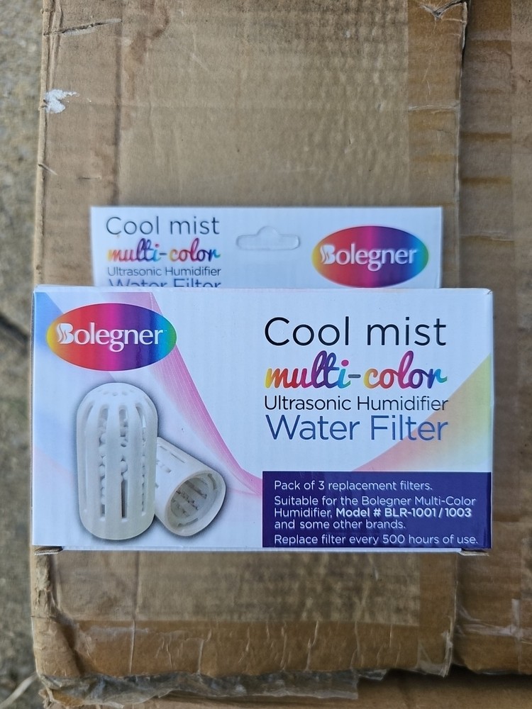Bolegner Cool Mist Ultrasonic Humidifier Water Filters Pack Of 3 NEW Tabletop