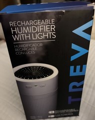 Treva Portable Cool Mist Mini Humidifier w/ Colored LED Lights USB Rechargeable
