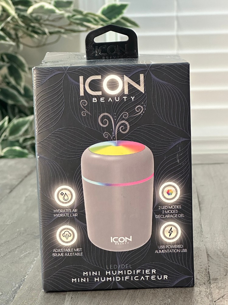 Icon Beauty Mini Humidifier 2 LED Light Options, Portable & Lightweight