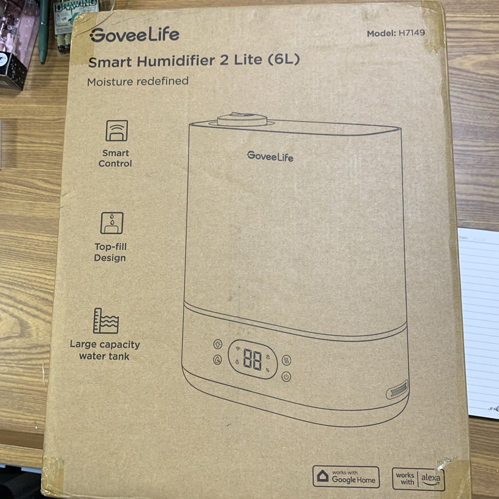 GoveeLife 6L Smart Humidifier 2 Lite WiFi Alexa Google Home