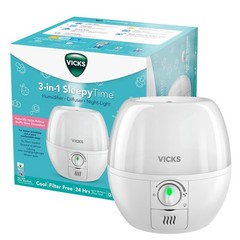 Vicks Humidifier 3-in-1 SleepyTime Cool Mist for Standard, White