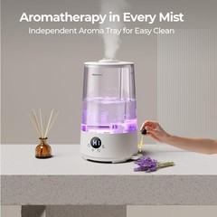Cool Mist Humidifier 3.6L Top-Fill, Quiet 23dB, Baby & Plant Diffuser, BPA Free