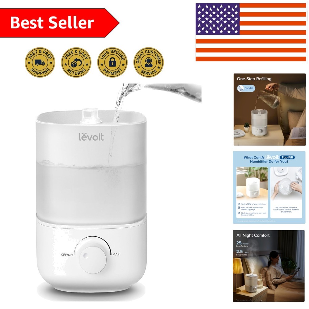 Sophisticated 2.5L Cool Mist Humidifier with 360° Nozzle – Convenience Redefined