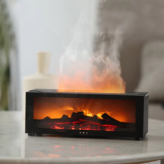Fireplace Aroma Diffuser Creative Flame Humidifier Waterless Auto-Off Protection
