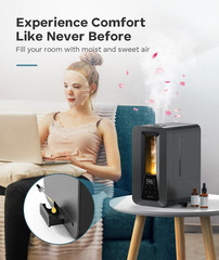 6L Humidifiers for Bedroom, Cool Mist Top Fill Humidifier with Aroma Diffuser, H