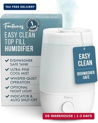 Fontaines Luxury Top-Fill Humidifiers for Bedroom, Cool Mist 360° Ultra-Fine Spr