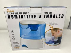 Crane 2 in 1 Personal Steam Inhaler & Warm Mist Humidifier, 0.5 Gallon, Filter