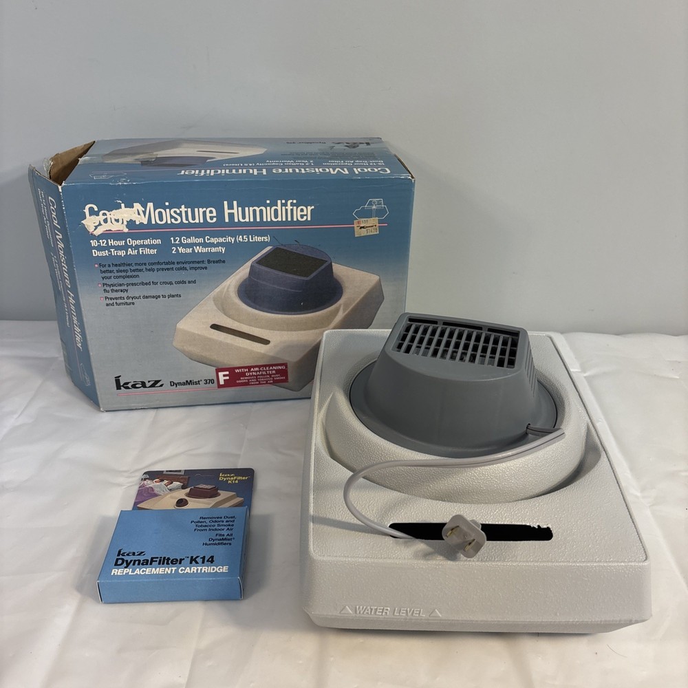 KAZ Cool Mist Humidifier DynaMist 370F With Box And Air Cleaning Dynafilter K14