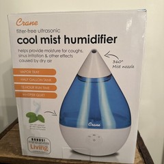 Crane Droplet – Ultrasonic Cool Mist Humidifier – 0.5 Gallon Tank