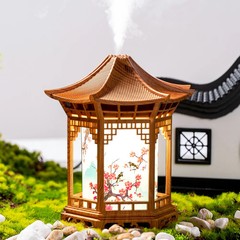 Pavilion-Style Bedroom Humidifier with Creative New Chinese Decor Small Night Li