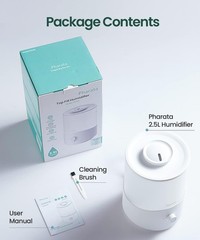 Pharata Humidifiers for Bedroom Large Room, 2.5L Cool Mist Humidifier with Es…