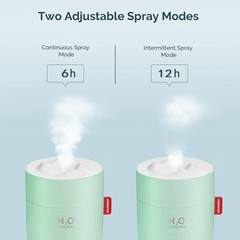 Green Portable Mini Humidifier, 500ml Small Cool Mist USB Desktop Humidifier …
