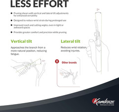 KAMIKAZE Heavy-Duty Professional Pruning Shears for Gardening, Ergonomic Comfort