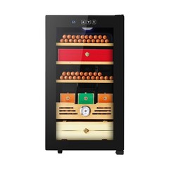 48L Electric Cigar Humidor Cabinet with Cooling, Spanish Cedar Shelves, 4 Layers