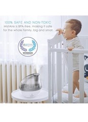 Pure Enrichment Mistaire Silver Cool Mist Humidifier Auto Shut-Off, Night Light