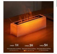 Flame Aromatherapy Diffuser Quiet USB Air Humidifier(White) U.S. SELLER