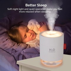 Portable Mini Humidifier, 500ml Small Cool Mist USB White