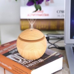 Ultrasonic Aroma Humidifier With Color Charging LED, Light Wood Grain, 130 ml