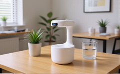 2-800ml Anti Gravity Humidifier With LED Digital Clock For Bedroom