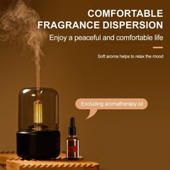 Black Vintage Style USB Plug In Candlelight Aroma Diffuser Humidifier 120ml