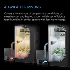 WarmMist Humidifier 9-liter capacity, featuring 10-level VPD humidity adjustment