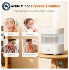 Humidifier for Bedroom 2L Top Fill Cool Mist 20dB Quiet Ultrasonic Auto Shut