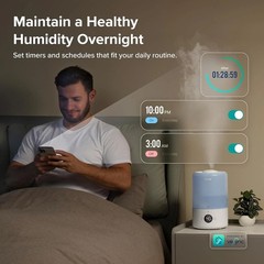 Smart 3L Humidifier Top Fill Aroma Diffuser App Control Blue Nursery Home