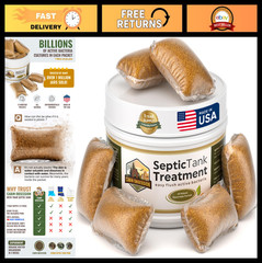 Septic Tank Treatment – 1 Year Supply Easy Flush Live Bacteria Packets (12 Count
