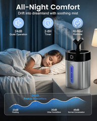 FEEKAA Ultrasonic Cool Mist Humidifier-4L-30 Hours