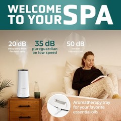 90Hour, 1.6 Gallon Top Fill Cool Mist Ultrasonic Humidifier for Large Rooms w…