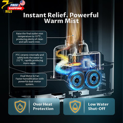 8L Humidifiers for Bedroom, Warm & Cool Mist for Large Room Home Top Fill Ultra