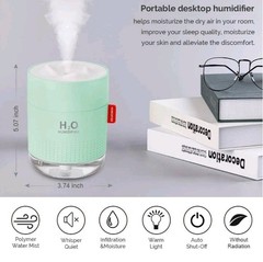 Green Portable Mini Humidifier, 500ml Small Cool Mist USB Desktop Humidifier